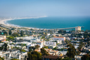 View of downtown Ventura and the Pacific Coast from Grant Park,